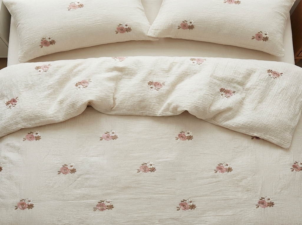 mušelínové povlečení kytičky